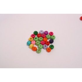 Fa gyöngy színes vegyes, Golyó, 10mm