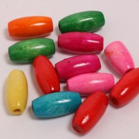 Fa gyöngy színes vegyes, Orsó, 10 mm