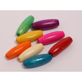 Fa gyöngy színes vegyes, Orsó, 15 mm