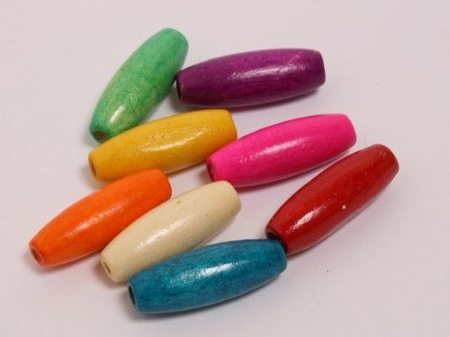 Fa gyöngy színes vegyes, Orsó, 15 mm