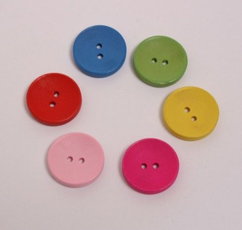 Színes fa gomb, 4 cm-es