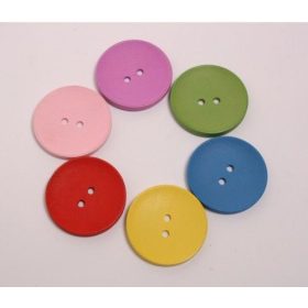Színes fa gomb, 2 cm-es