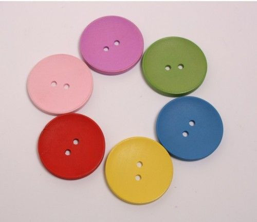 Színes fa gomb, 2 cm-es