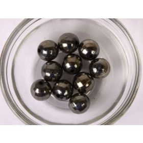 Fekete metál akril gyöngy, golyó 10 mm, 10 db./cs