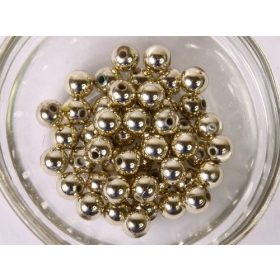 Akrilgyöngy metál, arany golyó, 50 db/cs. 6mm-es