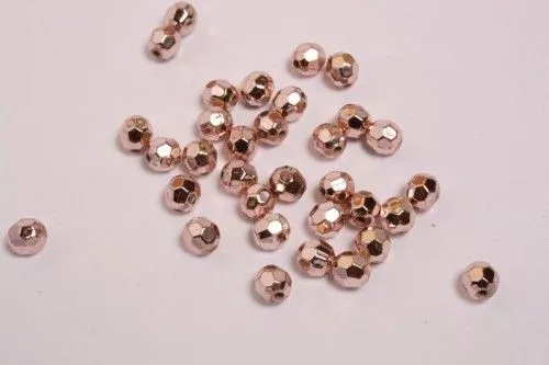 Akrilgyöngy metál, arany fazettázott 50 db/cs