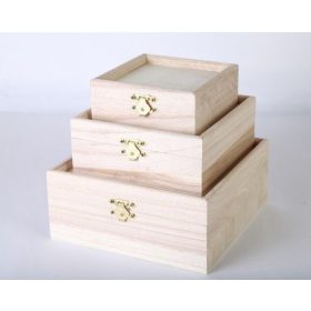 Fa doboz szett, süllyesztett tetővel