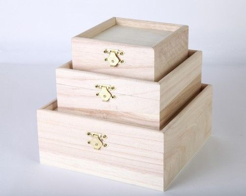 Fa doboz szett, süllyesztett tetővel