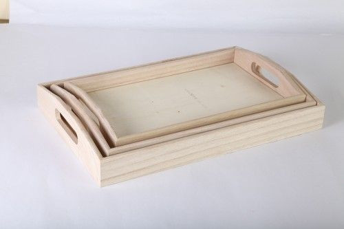 Fa tálca szett 3db-os