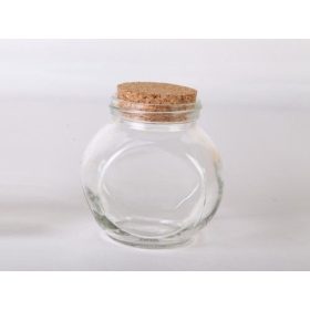 Üveg dugóval - hasas, 80 g