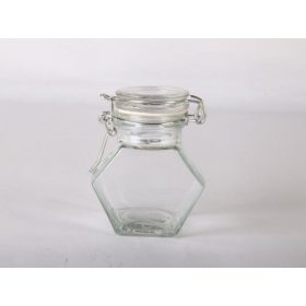 Üveg, patentzáras 1dl hatszögletű alacsony