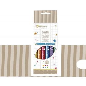 Csillámos filctoll készlet - 6 színű