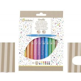 Duplavégű filctoll készlet - 12 színű