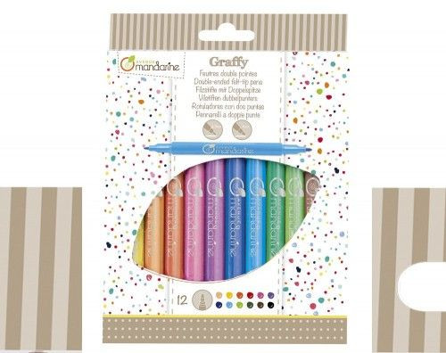 Duplavégű filctoll készlet - 12 színű