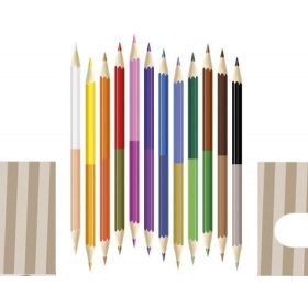 Duplavégű ceruza készlet - 12 színű