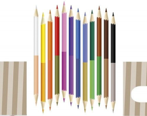 Duplavégű ceruza készlet - 12 színű