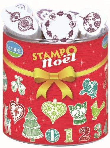 Nyomdakészlet festékpárnával - Karácsonyi díszek 30db