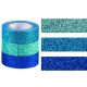 Glitteres dekor ragasztószalag - kékek