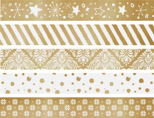 Dekor ragasztószalag készlet szalagtépővel, ARANY