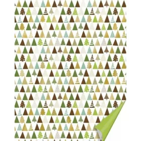 Karton fenyőfa mintával, kétoldalas, zöld-arany