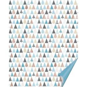 Karton fenyőfa mintával, kétoldalas, kék-rózsaarany