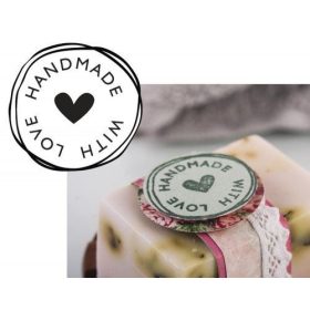 Bélyegző szappanhoz, 3cm, handmade with love