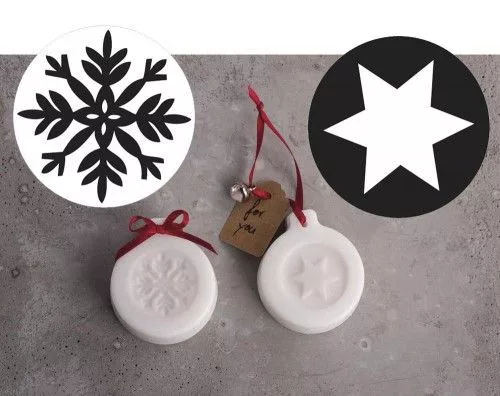 Beleönthető minták, 2db/cs, hópehely, csillag