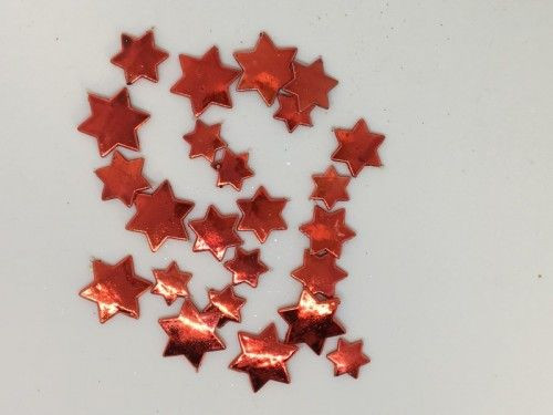 Csillag asztali szóró dísz 24 db piros