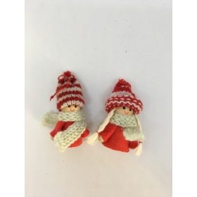 Karácsonyi figurák 2db /piros /fiú lány