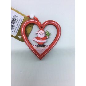 Fa függő dísz télapó piros 6.5cm