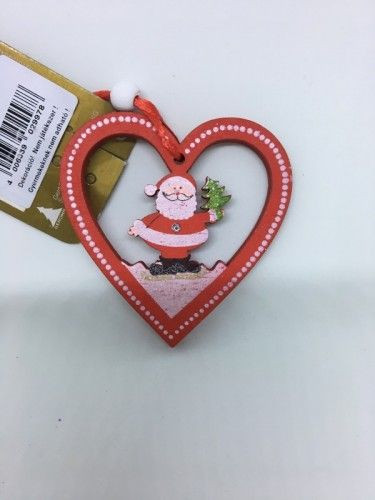 Fa függő dísz télapó piros 6.5cm
