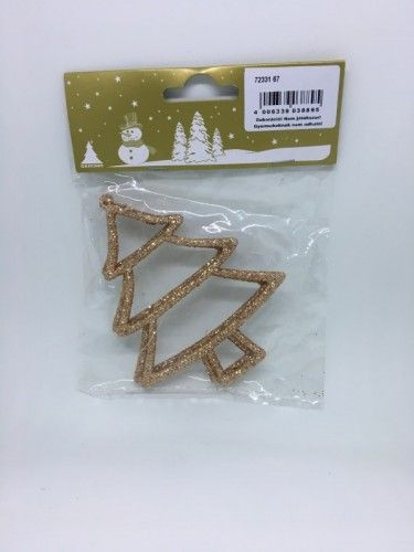 Fenyőfa 2db 10 cm nyitott bronz glitteres