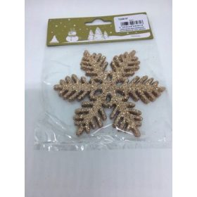 Hópehely 10 cm bronz glitteres