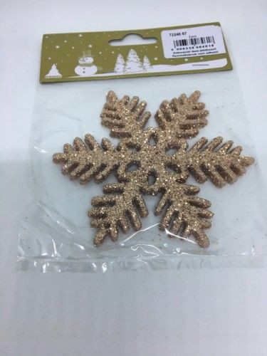 Hópehely 10 cm bronz glitteres