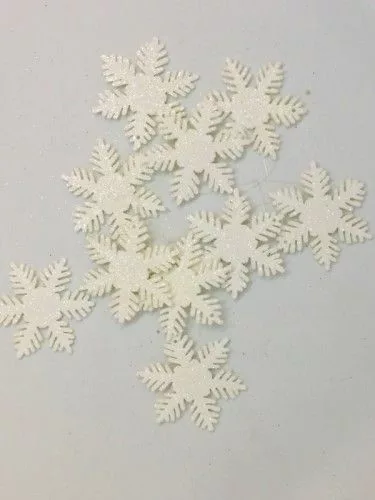 Hópehely függődísz fehér csillámos