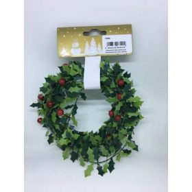 Girland zöld piros gyönggyel