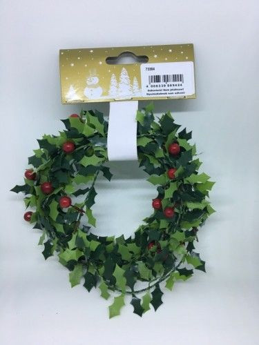 Girland zöld piros gyönggyel