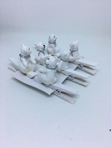 Csipesz mackós fehér