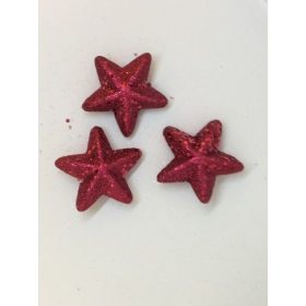 Csillagok 3db hungarocell bordó glitter