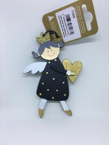 Fafüggő angyalkás fekete/arany