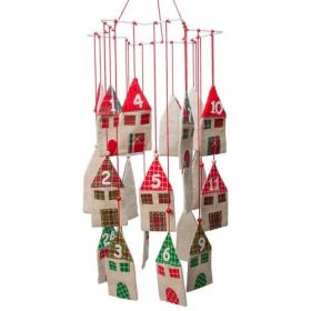 Adventi kalendárium, textil - Házikók