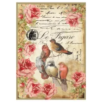 Decoupage rizspapír A4-Levélpapír madárkákkal, DFSA4034