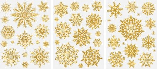 Ablak matrica "Hókristály" , arany glitteres