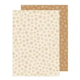 Kétoldalas karton karácsonyi mintákkal, hópehely, krém