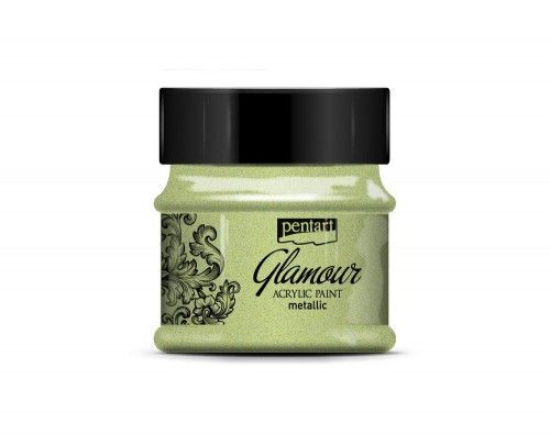 Glamour metál akrilfesték 50ml zöldarany