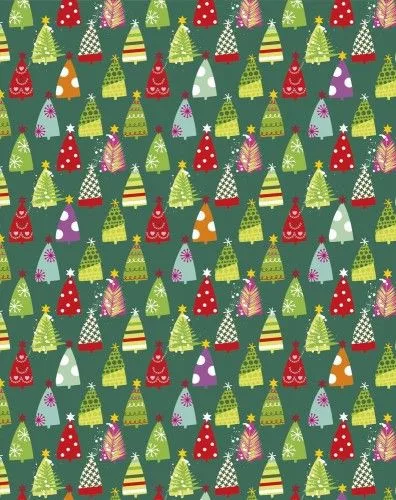 Transzparens papír karácsonyi mintákkal, karácsonyfa