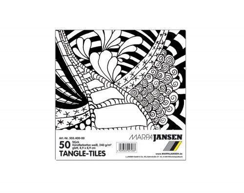 'Tangle' rajzkarton. lekerekített sarokkal, 8.9*8.9cm, 50db/cs, fehér