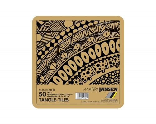 'Tangle' rajzkarton, lekerekített sarokkal, 8,9*8,9cm, 50db/cs, natúr