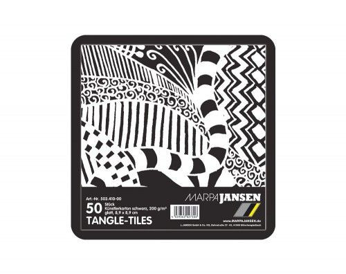 'Tangle' rajzkarton, lekerekített sarokkal, 8,9*8,9cm, 50db/cs, fekete