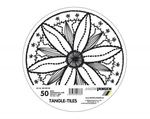 'Tangle' rajzkarton, kör, 11,7cm, fehér